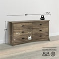 thumbnail image 3 of Pemberly Row Contemporary 6 Drawer Dresser in Drifted Gray Finish, 3 of 5
