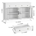 thumbnail image 2 of Homfa Kitchen Sideboard with 2 Drawer and Glass Door, Modern Buffet Cabinet for Dining Room, White, 2 of 6