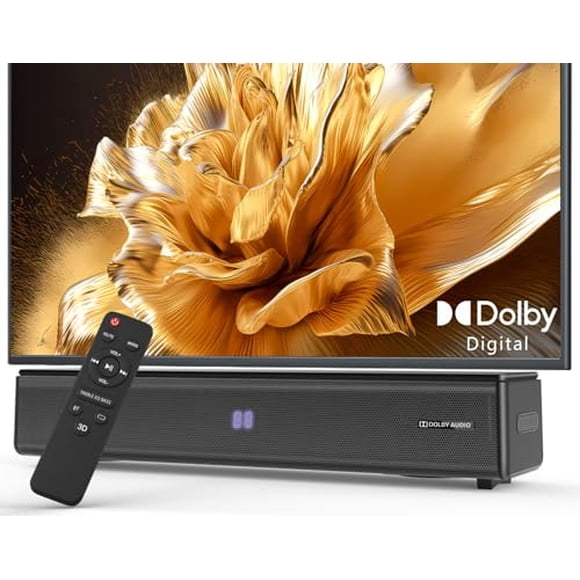 GEOYEAO Barra de sonido para TV, barra de sonido Bluetooth con sistema de audio envolvente Dolby Digital para Smart TV, HDMI ARC/Opt/Aux altavoz de cine en casa para juegos/PC/proyector