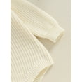 thumbnail image 6 of Bagilaanoe Newborn Baby Boys Girl Knitted Romper Sweater Long Sleeve Bodysuits Letter Embroidered Pullover 9M 12M 18M Infant Warm Jumpers Tops Fall Loose Knitwear, 6 of 9