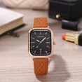 thumbnail image 3 of Ladies Watch Ladies Quartz Watch Square Dial Rhombus Texture Faux Leather Adjustable Strap Date Display Ladies Square Watch, 3 of 8