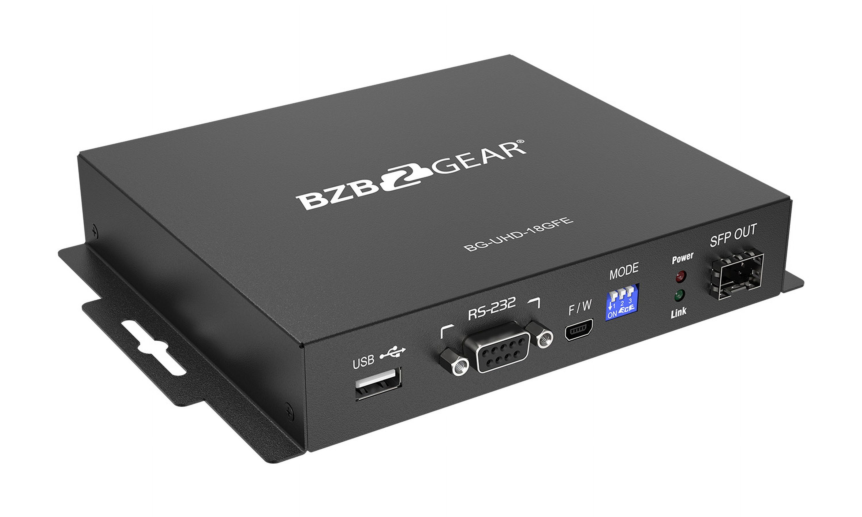BZBGEAR 4K UHD HDMI USB KVM Extender Kit Over Fiber with HDR/2-Way IR/RS-232 (No SFP Module Included)