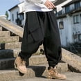 thumbnail image 5 of RUTAYY Men's Pants Retro Large Pockets Wide Leg Work Daily Wear Soft Comfortable Fashion Playful Trousers, 5 of 6