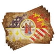 thumbnail image 1 of Ambesonne Detroit Place Mats Set of 4, Antique Old USA Flag, Standard Size, Multicolor, 1 of 6
