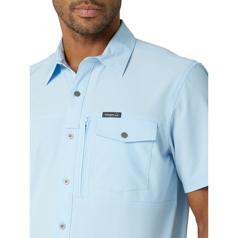 Wrangler Men’s Outdoor Short Sleeve Zip Pocket Shirt with UPF 40, Sizes  S-5XL