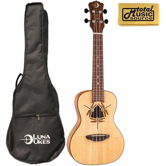Luna Dragonfly Solid Spruce Top Concert Ukulele w/Gigbag & PC, UKE DFY SPR PC