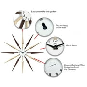 Infinity Instruments Celeste Light and Dark Wood Sunburst Wall Clock