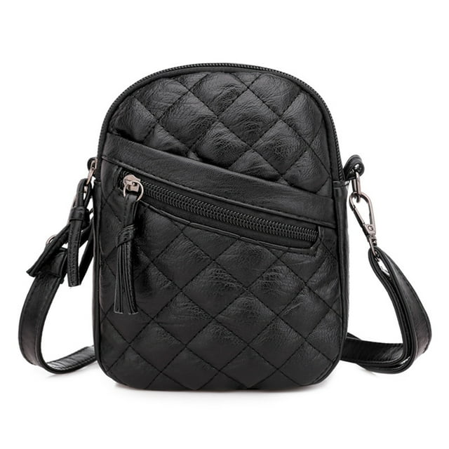 Guardurnaity Hombro negro Retro teléfono mujeres PU Mini mujeres pequeño bolso de cuero bolsos bolso de hombro tipo bandolera de moda para mujeres Bolsas de mensajero y de hombro A