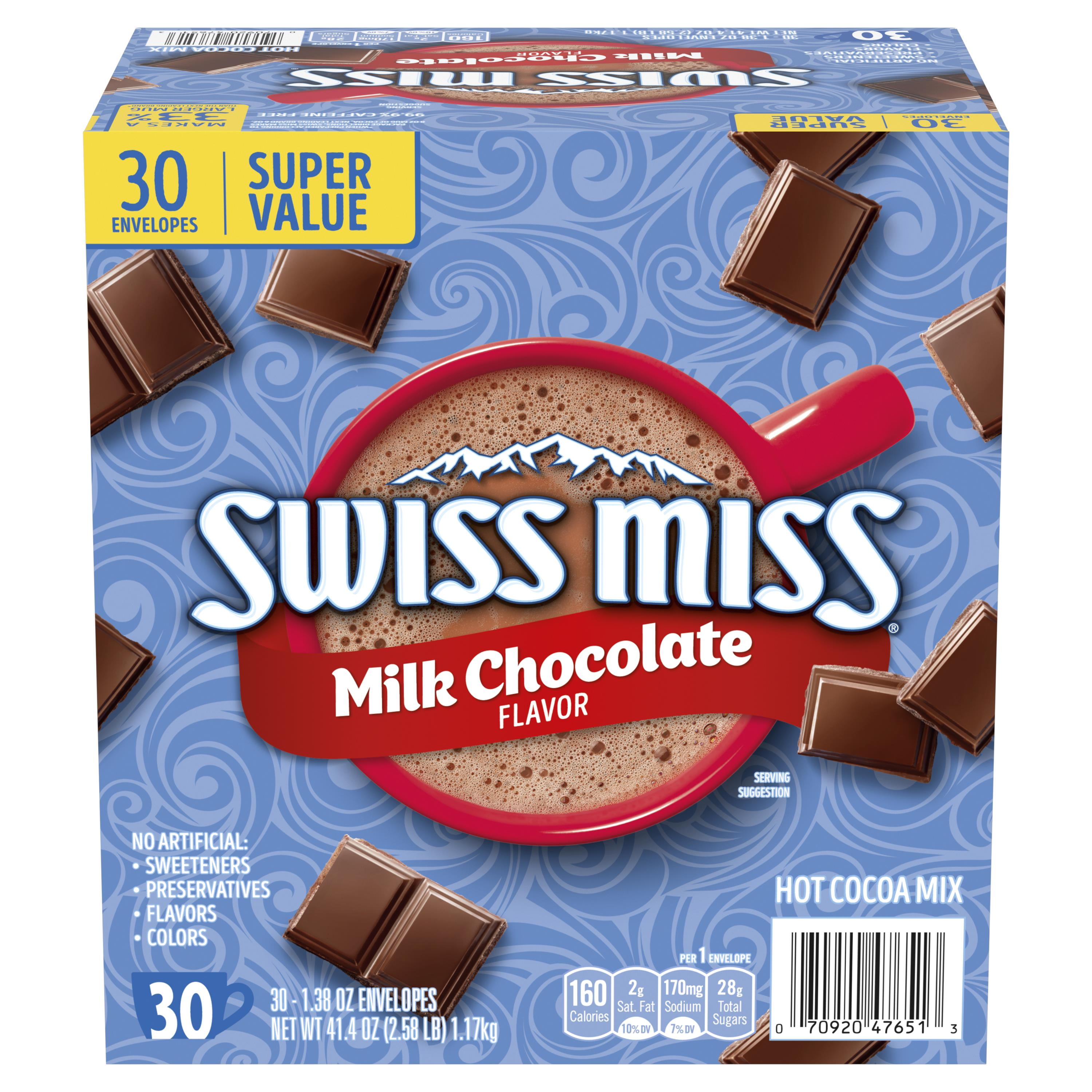 (4 pack) Swiss Miss Classics Milk Chocolate Hot Cocoa Mix Envelopes, 30 ...