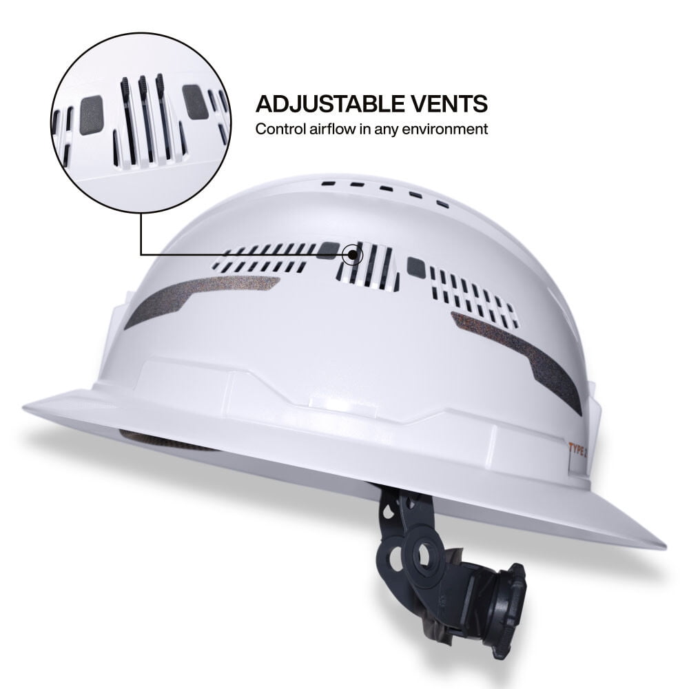 Klein Tools Class C Type 2 Hard Hat Vented Full Brim With Chin Strap And Headlamp