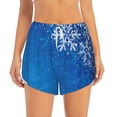 thumbnail image 2 of Disketp Blue Christmas With Snowflakes Women's Shorts Workout Shorts for Athletic Gym Running Shorts with Phone Pockets-X-Large, 2 of 7