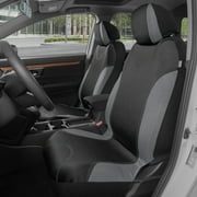 BDK UltraSleek Gray Seat Covers for Cars, Two-Tone Front Seat Covers with Matching Back Car Seat Cover, Made to Fit Most Auto Truck Van SUV, Interior Car Accessories, Car Seat Covers Full Set