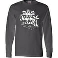 thumbnail image 3 of Inktastic The Beach is My Happy Place with Palm Trees Long Sleeve T-Shirt, 3 of 5