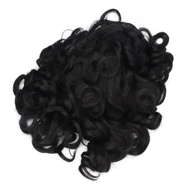 Perruque Bouclée Noire, Perruque Bouclée Courte Noire Perruque Bouclée Cheveux Synthétiques Cosplay Perruque Bouclée Solide Performance