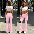 thumbnail image 4 of Maplenight Womens Flare Yoga Pants High Waisted Stretchy Soft Bootcut Pants with Pockets Athletic Workout Jogging Gym Active Pants, 4 of 8