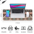 thumbnail image 5 of Long Mouse Pads for Desk,Boho Blue Pixel Ethnic Pattern Desk Mats on Top Of Desks, Desk Mouse Pad Extra Large with 3mm Non-Slip Base and Stitched Edge for Gaming,Office,Work,Home 31.5"x11.8", 5 of 6