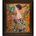 thumbnail image 2 of La Pastiche Gustav Klimt 'Signora con Ventaglio Interpretation' Hand Painted Framed Canvas Art, 2 of 5