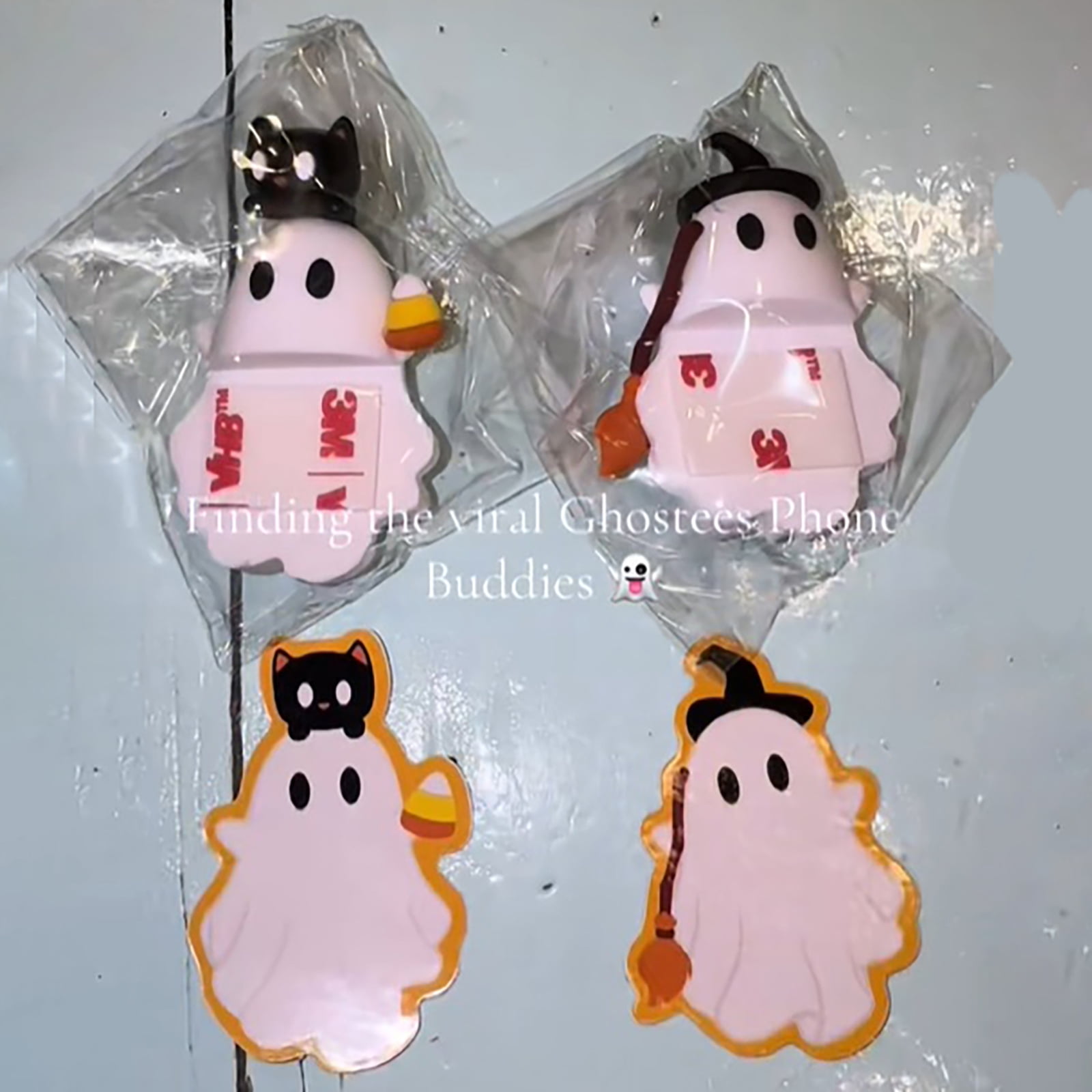 Ghostees Halloween Phone Buddy - Süße Geister Aufkleber Fürs Smartphone (6 Stück)