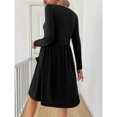 thumbnail image 7 of SOMER Women's Dresses Casual Long Sleeve Midi Dresses Loose Button Elastic Waist Dress with Pockets, 7 of 7