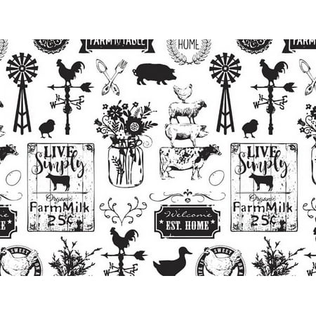 Pack of 1, Farmhouse Favorites 24" x 417' Gift Wrap Counter Roll For Feminine, Birthday, Mother's Day