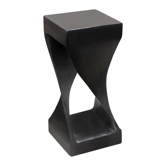 Pemberly Row Engineered Wood Contemporary 26" Solana Side Table Black