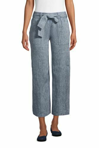 Lands' End High Rise Tie Waist Wide Leg 