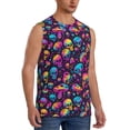 thumbnail image 2 of Kdxio rainbow color mushroom Skull for Men's Muscle T-shirt,Sleeveless for Workout Running Athletic Gym Lounge Casual, 2 of 5
