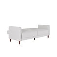 DHP Ivana Tufted Futon and Upholstered Sofa Sleeper Bed in White Faux