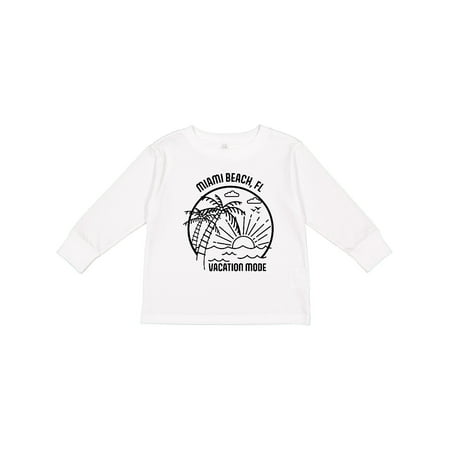 

Inktastic Summer Vacation Mode Miami Beach Florida Boys or Girls Long Sleeve Toddler T-Shirt