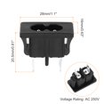 thumbnail image 2 of C8 Panel Mount Plug Adapter, 250V AC 2.5A 2 Pins IEC Inlet Module Plug Power Connector Socket Straight 3 Pcs, 2 of 4