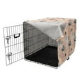 thumbnail image 3 of Animal Dog Crate Cover, Zoo Creatures Funny Savannah Jungle Wilderness on Pastel Colored Back, Easy to Use Pet Kennel Cover Small Dogs Puppies Kittens, 7 Sizes, Peach Coral Night Blue, by Ambesonne, 3 of 6
