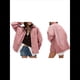 thumbnail image 3 of Chaqueta Vaquera Urbana para Mujer: Chaqueta Vaquera Estilo Boyfriend, Holgada, de Larga y con Botones Al Frente. Rosa XL, 3 of 7