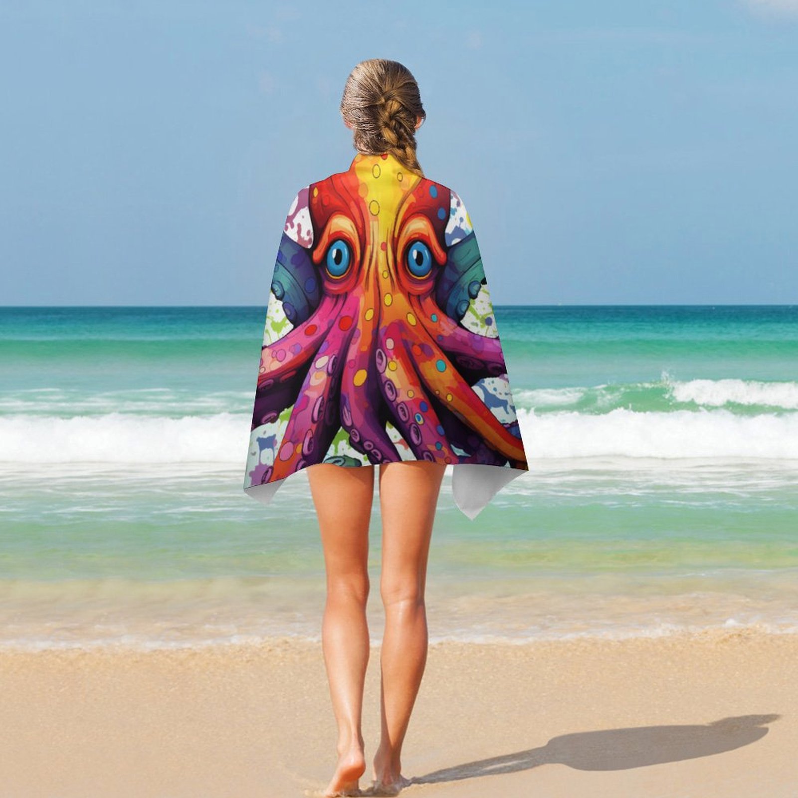 Colorful Octopus Microfiber Lightweight Beach Towel Quick Dry Absorbent Thin Towels for Swimming Pool Camping Beach Easy for Vacation Essentials