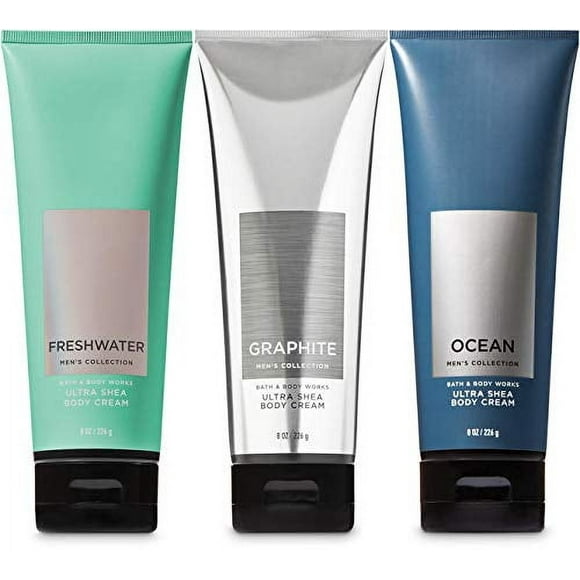 Bath and Body Works Ensemble de 3 Lots - Lotion pour le Corps Eau Douce, Graphite et Océan (Ensemble de 3)