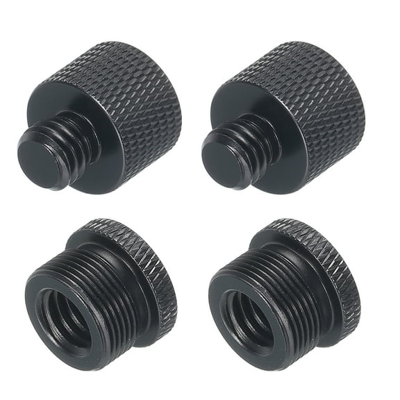Uxcell 4Pcs Mic Adapter 5/8 Female to 1/4 Male and 3/8 Male and 1/4 Female to 5/8 Male,3/8 Male to 5/8 Male Black