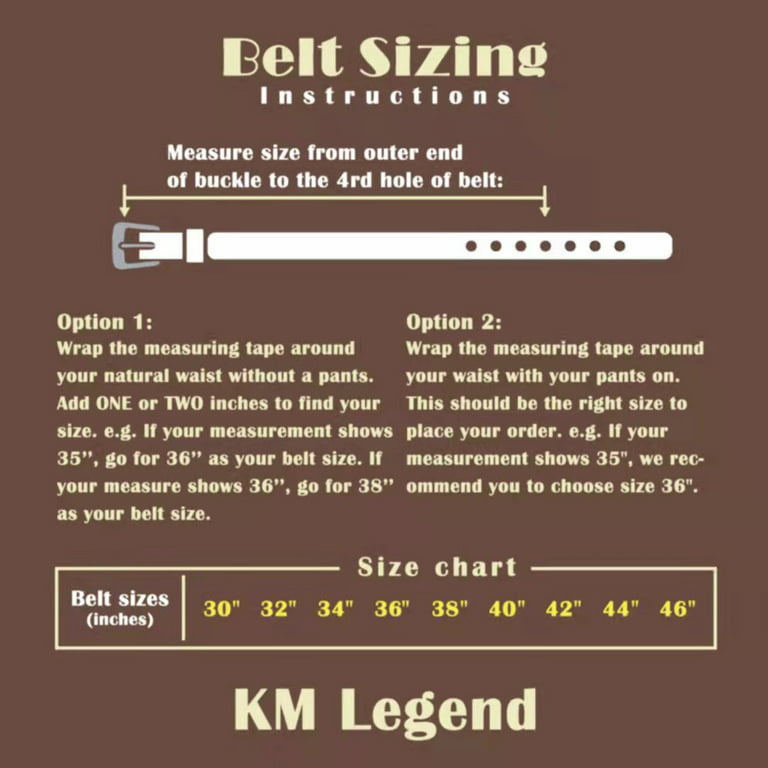 How to Choose Your Belt Size, Belt Sizing Chart