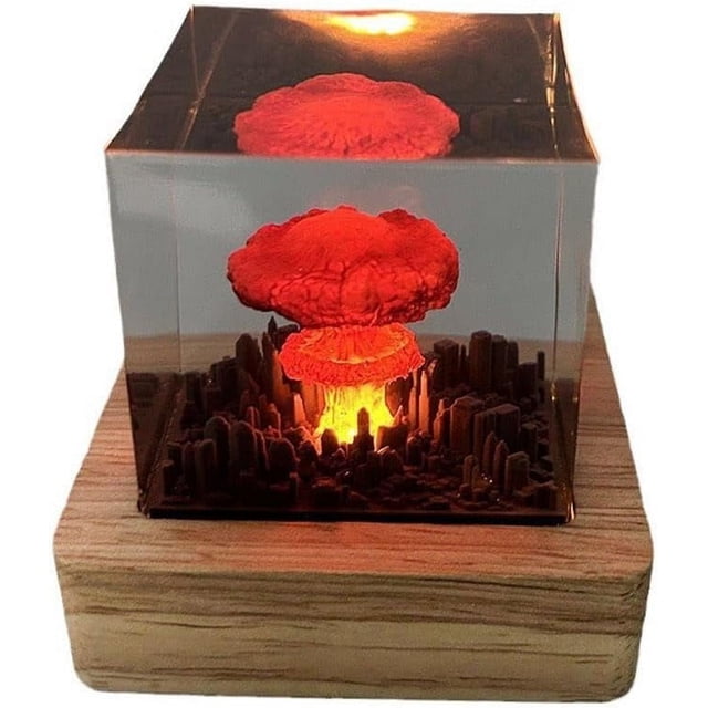 Lampe à Explosion Nucléaire, Lampe de Nuit Explosion Nuage Champignon 3d, Lampe d'Ambiance Modèle Bombe Atomique, Lampe Nuage Explosion Nucle Champignon 2024, Lampe de Nuit Résine Nuage Champignon
