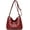 Red, variant on CoCopeanut Soft Faux Leather Shoulder Bag for Women Multi Zip Pocket Crossbody Bag Retro Handbag Large Capacity Satchel Purse