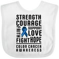 thumbnail image 3 of Inktastic Strength Courage Support Colon Cancer Awareness Boys or Girls Baby Bib, 3 of 4