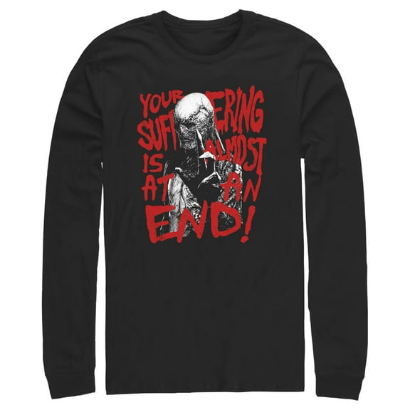 Netflix Men's Stranger Things Vecna Suffering Almost At An End Long Sleeve Shirt Black Small