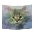 thumbnail image 2 of MYPOP Abstract Portrait Of Cat Oil Painting Tapestry Wall Hanging Decoration Home Decor Living Room Dorm 90 x 60 inches, 2 of 4