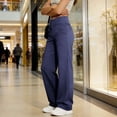 thumbnail image 5 of RYDCOT Women's Yoga Pants with Pockets High Waist Elastic Comfortable Fitness Yoga Workout Pants for Women Navy, 5 of 9