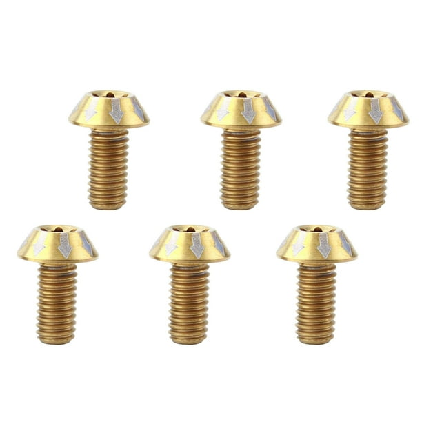 6 Piezas M5 X 14 Mm Bike Disco Rotor Tornillos Tornillos De Montaje - dorado Sunnimix Tornillos de disco de freno de bicicletas
