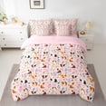thumbnail image 2 of Feelyou Guinea Pig Bedding Comforter Set 7 Pieces, Cartoon Leaf Flower Full Bedding Set, 2 of 8