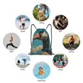 thumbnail image 6 of Fuzoiu Blue Watercolor Duck Print Drawstring Backpack for Gym, Travel, Yoga,Sports Sackpack String Bag for Women Men-Medium, 6 of 6
