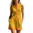 thumbnail image 2 of Elvqul Shorts for Women Loose Rompers Pockets Summer Beach Solid Holiday Sleeveless Womens Shorts Wide Leg, 2 of 8