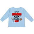 thumbnail image 3 of Inktastic Little Brother and Biggest Fan Baseball Glove and Bat Boys Long Sleeve Toddler T-Shirt, 3 of 5