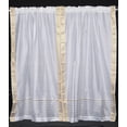 thumbnail image 3 of Lined Rod Pocket Sari Curtains 60" W x 120" L matching tieback Handcrafted White Indian Drapes with Lining Offering Privacy and Insulation Perfect for Living/Bedroom/Dining Room Sold in Pair, 3 of 5