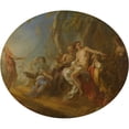 thumbnail image 2 of François Lemoyne 23x20 Black Ornate Framed Double Matted Museum Art Print Titled: Diana and Actaeon, 2 of 5