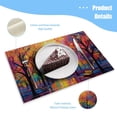 thumbnail image 3 of BaHomeck placemats Set of 4 rectangle Linen Cotton Placemats for Dining Table Washable Heat Resistant,18*12inch,Colorful Autumn Park With Trees And Benches, 3 of 4